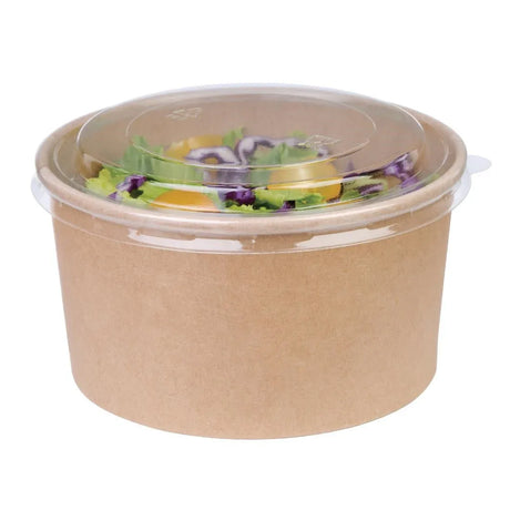 FB198 Fiesta Green Compostable Round Kraft Salad Bowls 1000ml / 35oz (Pack of 300) - JD Catering Equipment Solutions Ltd
