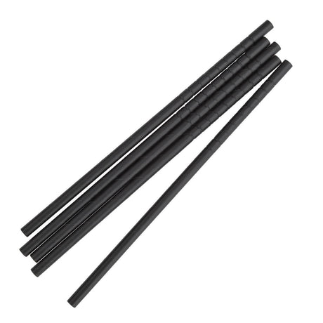 Fiesta Green Individually Wrapped Compostable Bendy Paper Straws Black (Pack of 250) JD Catering Equipment Solutions Ltd