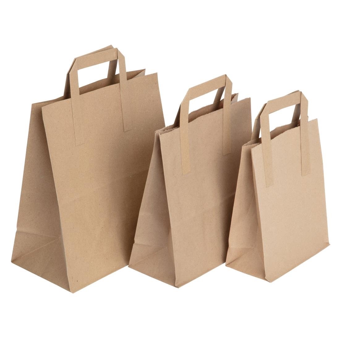 Fiesta Green Recycled Brown Paper Carrier Bags (Pack of 250) JD Catering Equipment Solutions Ltd