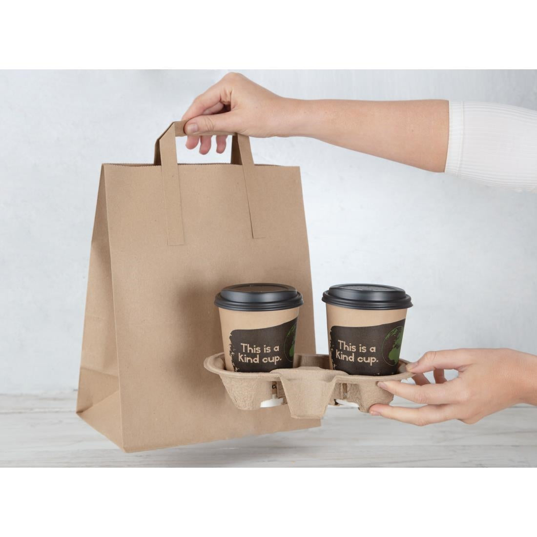Fiesta Green Recycled Brown Paper Carrier Bags (Pack of 250) JD Catering Equipment Solutions Ltd