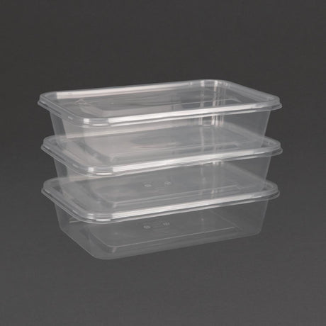 Fiesta Plastic Microwavable Containers With Lid (Pack of 250) JD Catering Equipment Solutions Ltd