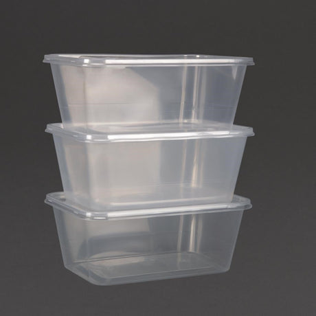 Fiesta Recyclable Plastic Microwavable Containers with Lid Large 1000ml (Pack of 250) JD Catering Equipment Solutions Ltd