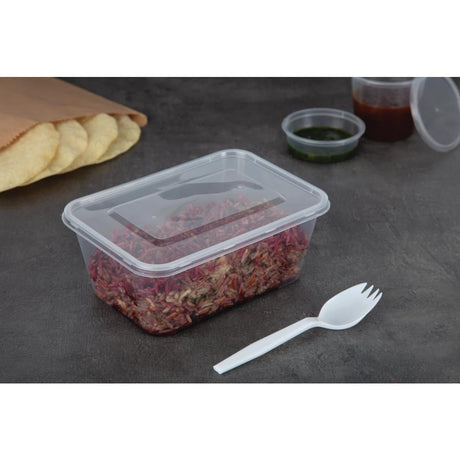 Fiesta Recyclable Plastic Microwavable Containers with Lid Large 1000ml (Pack of 250) JD Catering Equipment Solutions Ltd