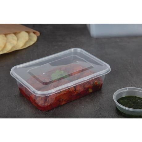 Fiesta Recyclable Plastic Microwavable Containers with Lid Medium 650ml (Pack of 250) JD Catering Equipment Solutions Ltd