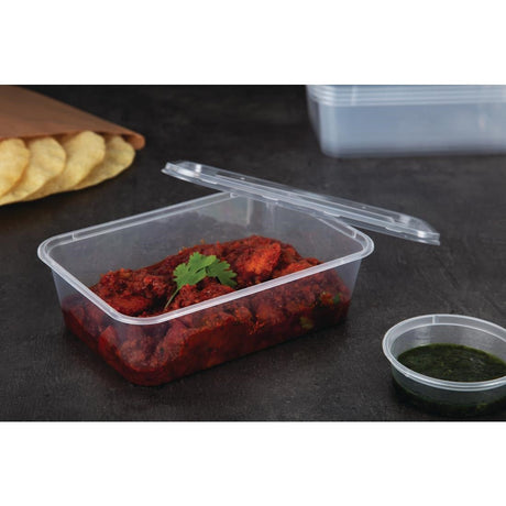 Fiesta Recyclable Plastic Microwavable Containers with Lid Medium 650ml (Pack of 250) JD Catering Equipment Solutions Ltd