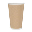 Fiesta Ripple Wall Takeaway Coffee Cups Kraft 455ml / 16oz JD Catering Equipment Solutions Ltd