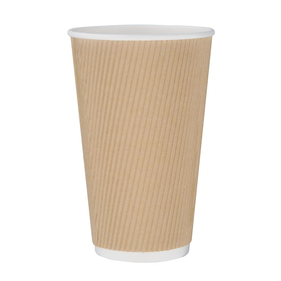 Fiesta Ripple Wall Takeaway Coffee Cups Kraft 455ml / 16oz JD Catering Equipment Solutions Ltd