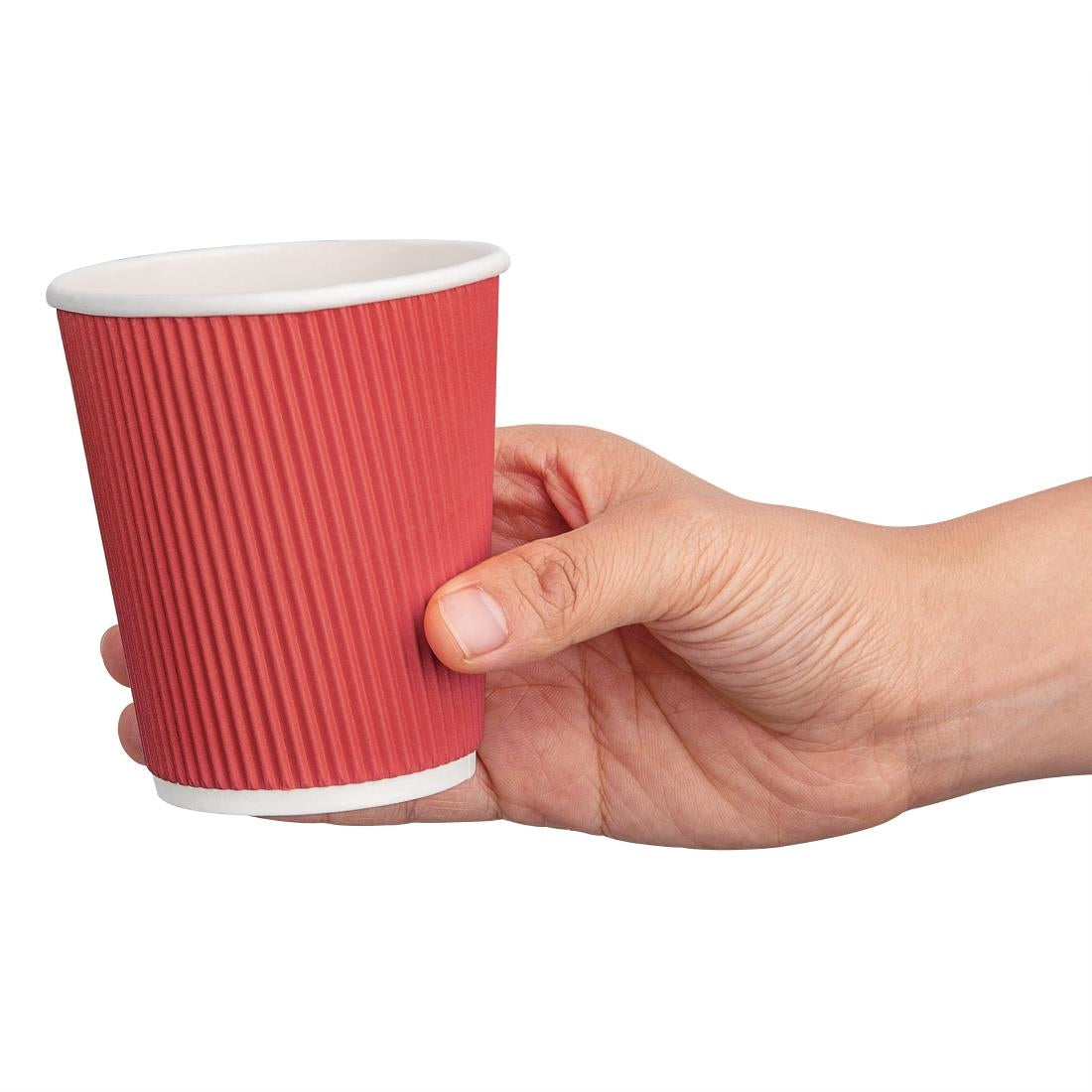 Fiesta Ripple Wall Takeaway Coffee Cups Red 225ml / 8oz (Pack of 25) JD Catering Equipment Solutions Ltd