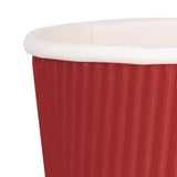 Fiesta Ripple Wall Takeaway Coffee Cups Red 225ml / 8oz (Pack of 25) JD Catering Equipment Solutions Ltd