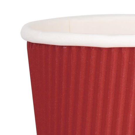 Fiesta Ripple Wall Takeaway Coffee Cups Red 225ml / 8oz (Pack of 500) JD Catering Equipment Solutions Ltd