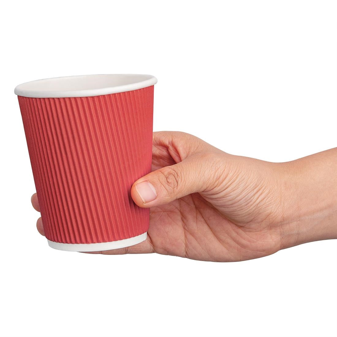 Fiesta Ripple Wall Takeaway Coffee Cups Red 225ml / 8oz (Pack of 500) JD Catering Equipment Solutions Ltd