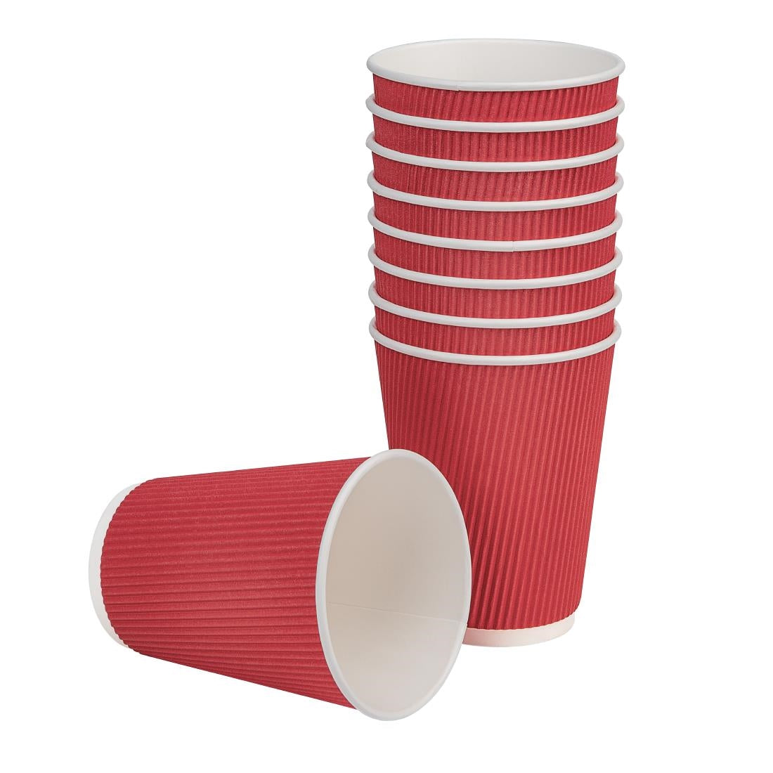 Fiesta Ripple Wall Takeaway Coffee Cups Red 340ml / 12oz JD Catering Equipment Solutions Ltd