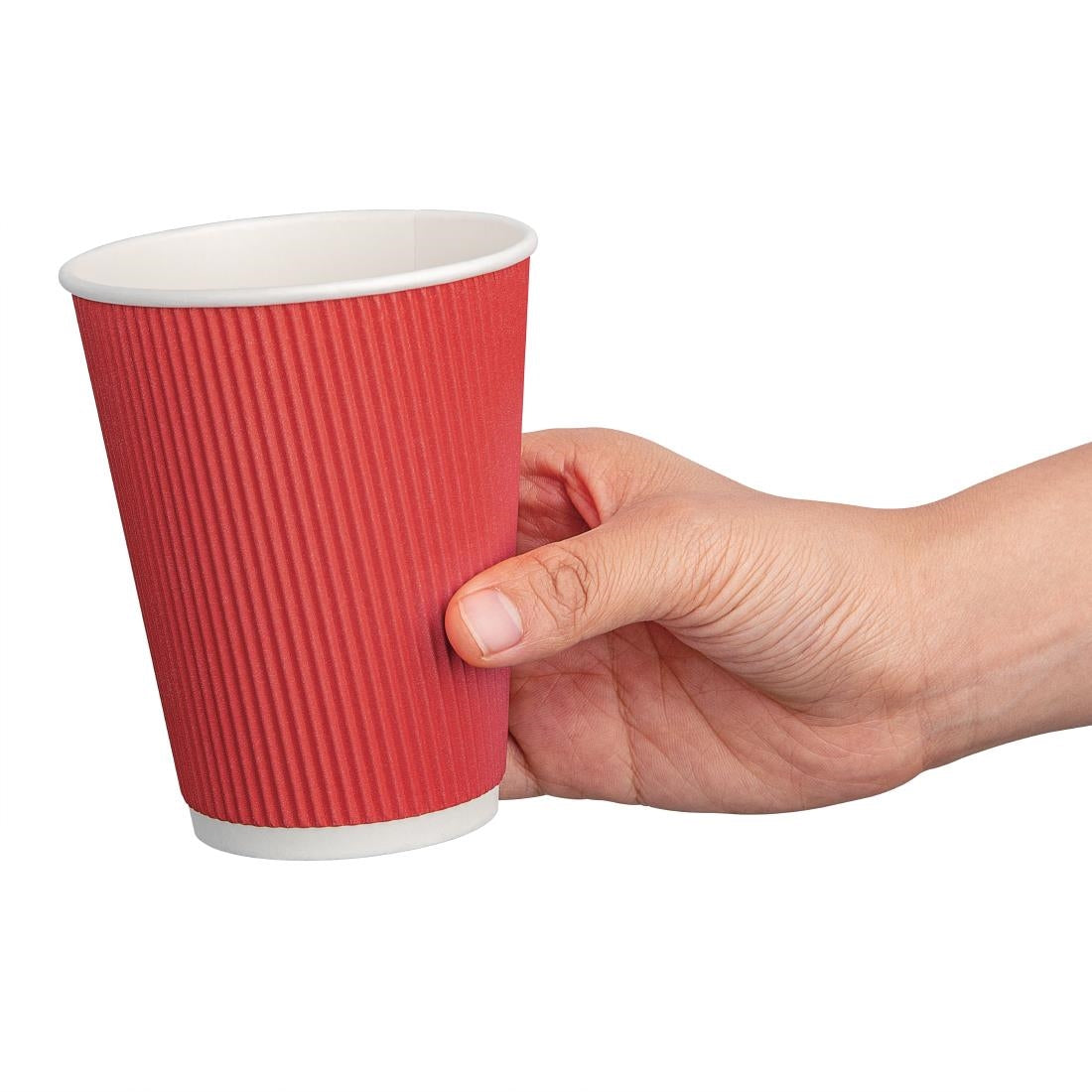 Fiesta Ripple Wall Takeaway Coffee Cups Red 340ml / 12oz JD Catering Equipment Solutions Ltd