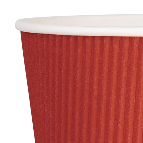 Fiesta Ripple Wall Takeaway Coffee Cups Red 340ml / 12oz (Pack of 500) JD Catering Equipment Solutions Ltd