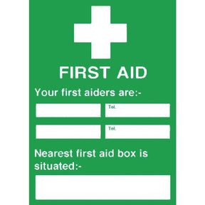 First Aiders Nearest First Aid Box Sign JD Catering Equipment Solutions Ltd