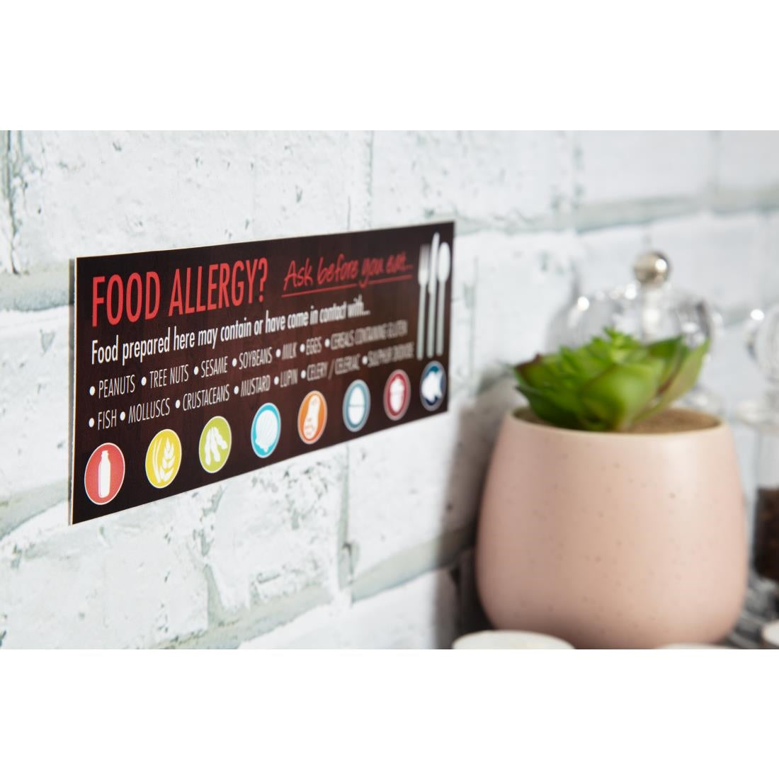 Food Allergen Window and Wall Stickers (Pack of 8) JD Catering Equipment Solutions Ltd