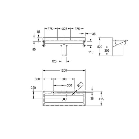 Franke Sissons Saturn Washtrough 1200mm JD Catering Equipment Solutions Ltd