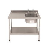 Franke Sissons Self Assembly Stainless Steel Sink Left Hand Drainer 1000x600mm JD Catering Equipment Solutions Ltd