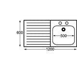 Franke Sissons Self Assembly Stainless Steel Sink Left Hand Drainer 1200x600mm JD Catering Equipment Solutions Ltd