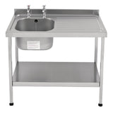 Franke Sissons Self Assembly Stainless Steel Sink Right Hand Drainer 1000x600mm JD Catering Equipment Solutions Ltd