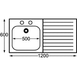 Franke Sissons Self Assembly Stainless Steel Sink Right Hand Drainer 1200x600mm JD Catering Equipment Solutions Ltd