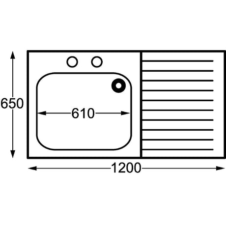 Franke Sissons Self Assembly Stainless Steel Sink Right Hand Drainer 1200x650mm JD Catering Equipment Solutions Ltd