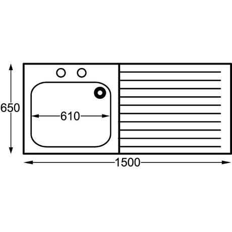 Franke Sissons Self Assembly Stainless Steel Sink Right Hand Drainer 1500x650mm JD Catering Equipment Solutions Ltd