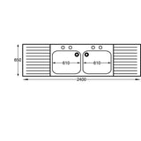 Franke Sissons Stainless Steel Double Sink Double Drainer 2400x650mm JD Catering Equipment Solutions Ltd