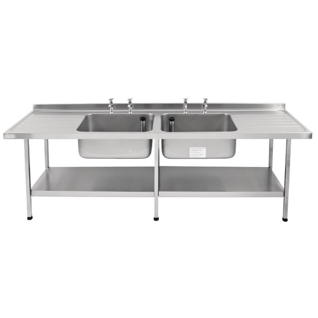 Franke Sissons Stainless Steel Double Sink Double Drainer 2400x650mm JD Catering Equipment Solutions Ltd