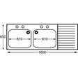 Franke Sissons Stainless Steel Double Sink Right Hand Drainer 1800x650mm JD Catering Equipment Solutions Ltd