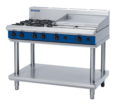 Blue Seal Evolution Series G518B-LS - 1200mm Gas Cooktop Leg Stand + 600mm Griddle