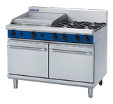 Blue Seal Evolution Series G528B - 1200mm Gas Range Double Static Oven + 600mm griddle - JD Catering Equipment Solutions Ltd