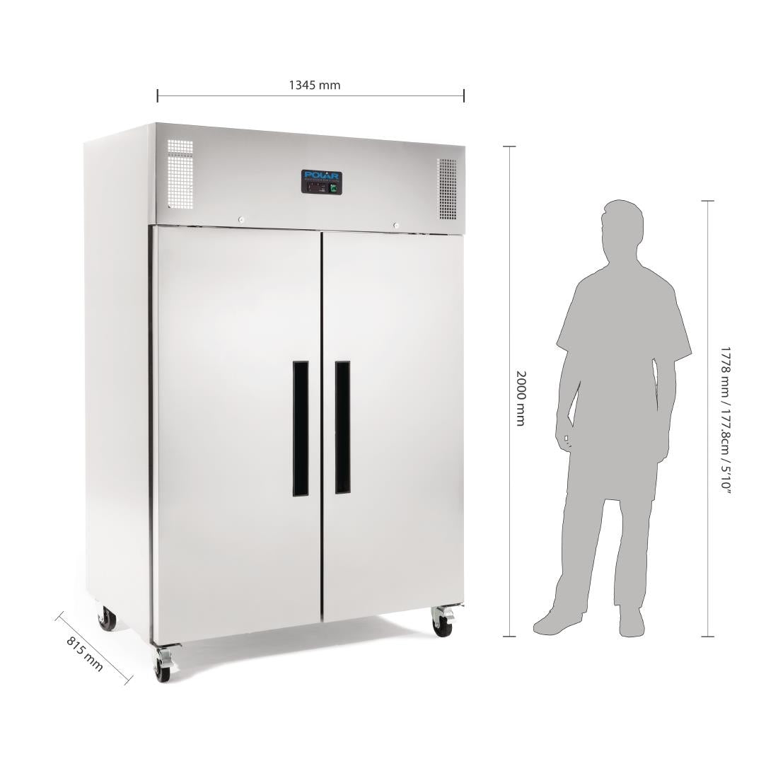 G595 Polar G-Series Upright Double Door Freezer 1200Ltr JD Catering Equipment Solutions Ltd