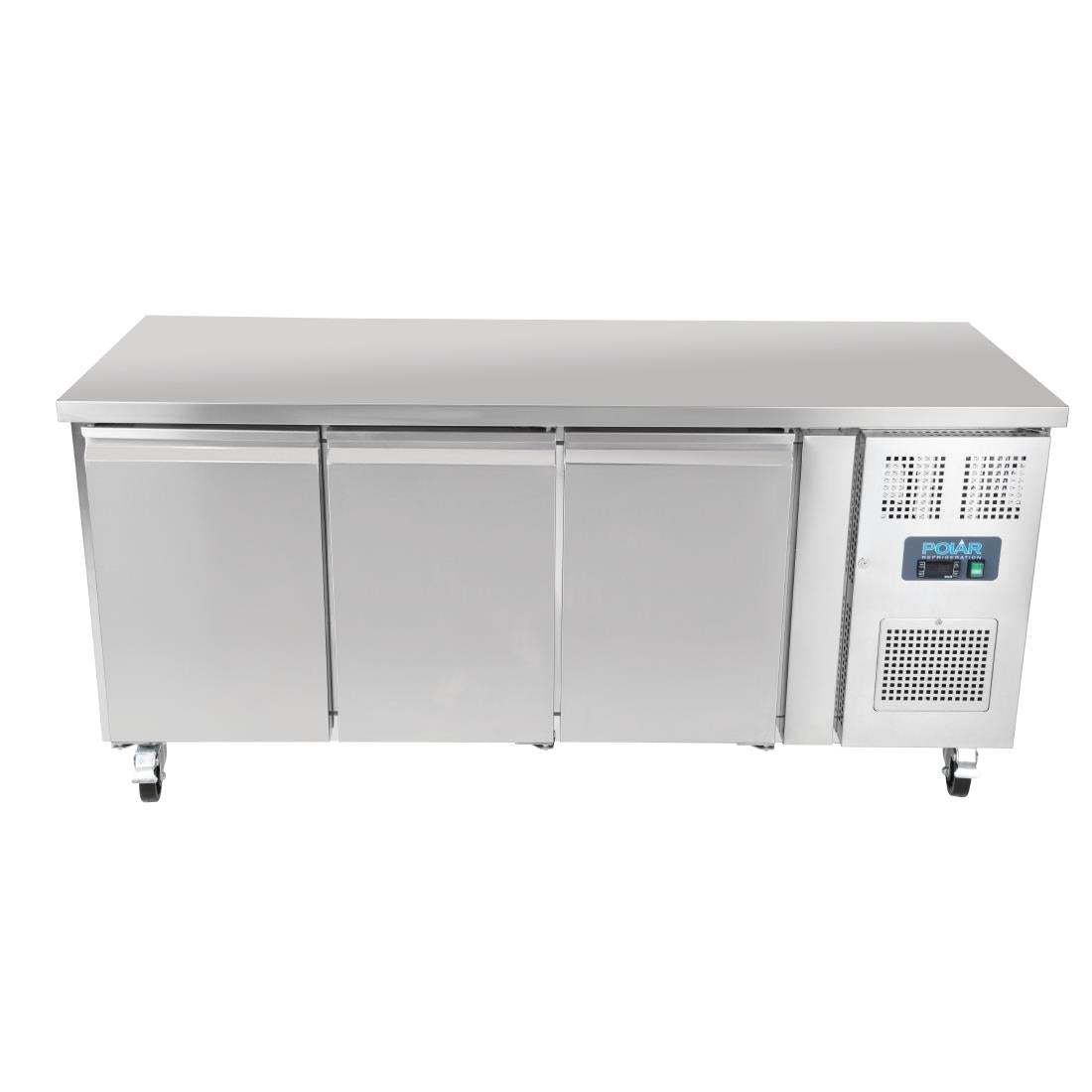 G597 Polar U-Series Triple Door Counter Fridge 417Ltr JD Catering Equipment Solutions Ltd