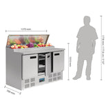 G605 Polar G-Series Pizza Prep Counter Fridge 390Ltr JD Catering Equipment Solutions Ltd