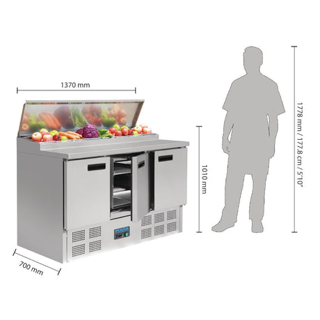 G605 Polar G-Series Pizza Prep Counter Fridge 390Ltr JD Catering Equipment Solutions Ltd