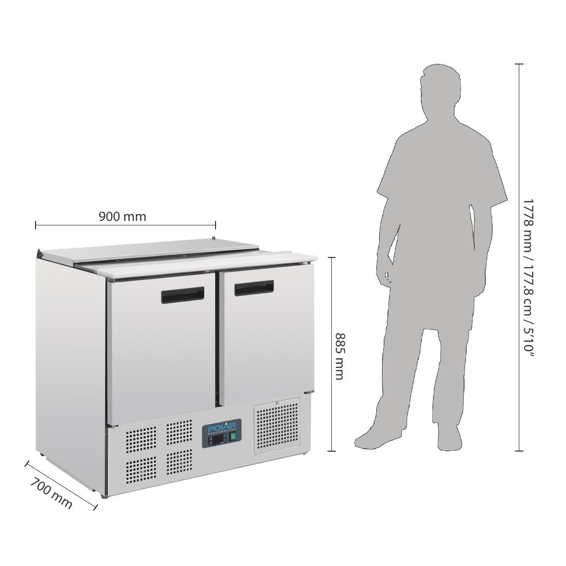 G606 Polar G-Series Saladette Counter Fridge 240Ltr JD Catering Equipment Solutions Ltd