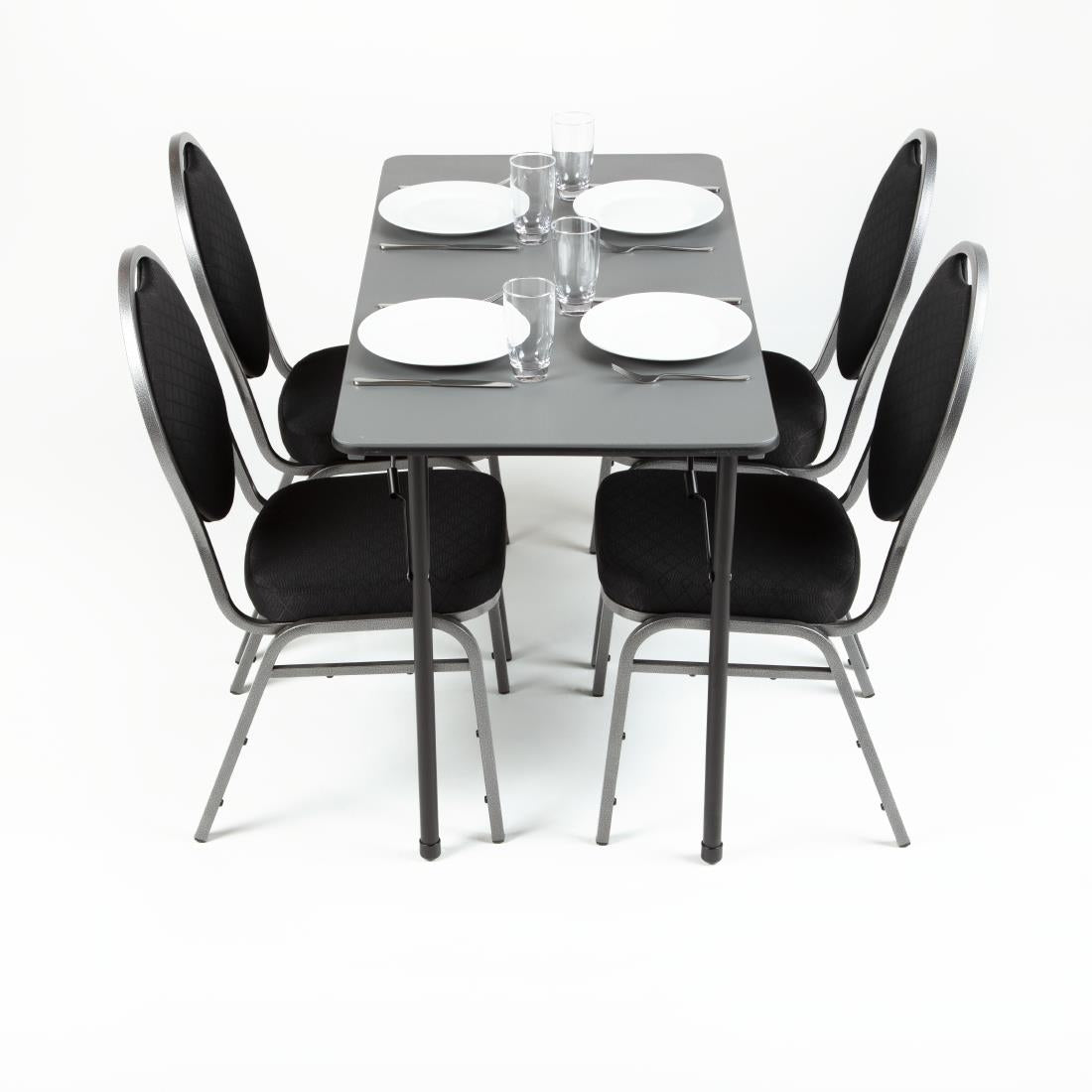 GC594 Bolero ABS Rectangular Folding Table Grey (Single) JD Catering Equipment Solutions Ltd