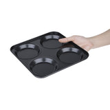 GD012 Vogue Carbon Steel Non-Stick Yorkshire Pudding Tray 4 Cup JD Catering Equipment Solutions Ltd
