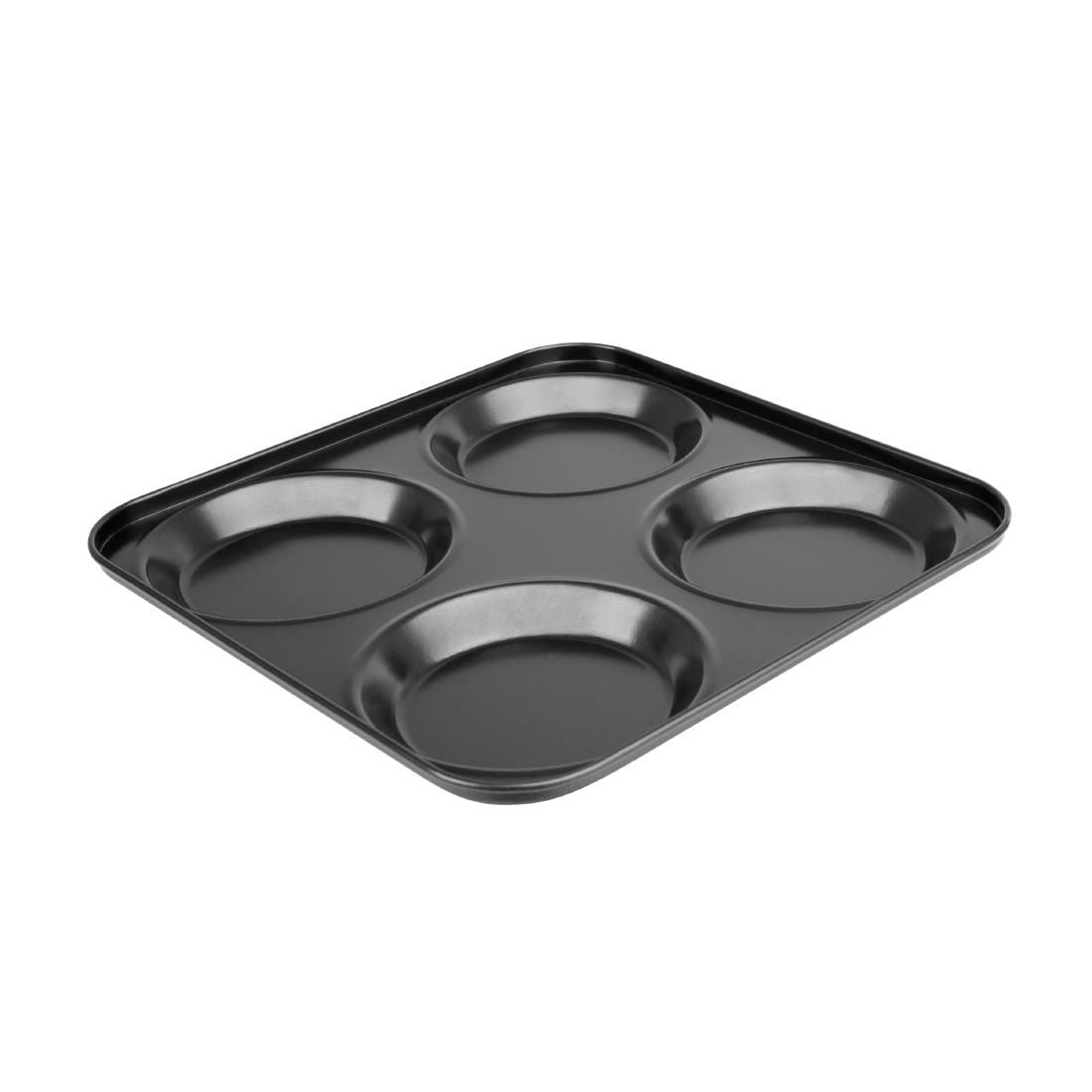 GD012 Vogue Carbon Steel Non-Stick Yorkshire Pudding Tray 4 Cup JD Catering Equipment Solutions Ltd