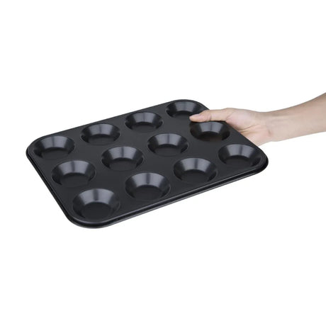 GD013 Vogue Carbon Steel Non-Stick Mini Muffin Tray 12 Cup - JD Catering Equipment Solutions Ltd