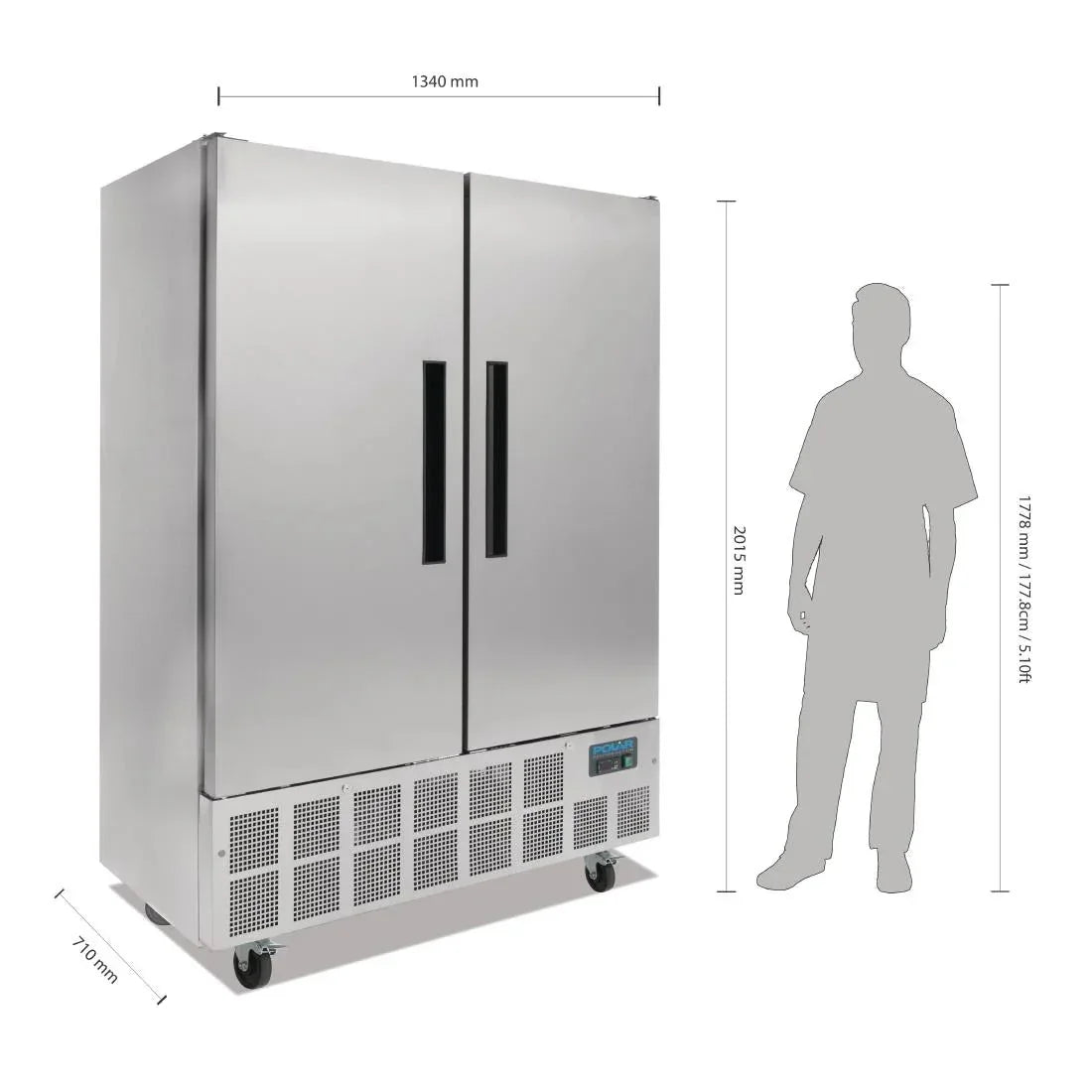 GD879 Polar G-Series Double Door Slimline Fridge 960Ltr - JD Catering Equipment Solutions Ltd