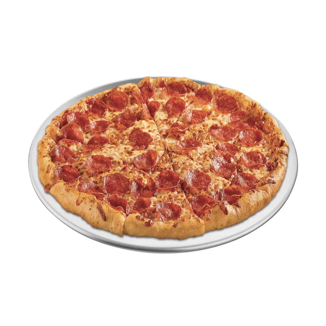 GE196 Vogue Aluminium Pizza Tray Wide Rim 8in - JD Catering Equipment Solutions Ltd