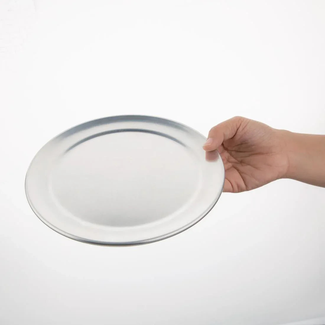 GE196 Vogue Aluminium Pizza Tray Wide Rim 8in - JD Catering Equipment Solutions Ltd