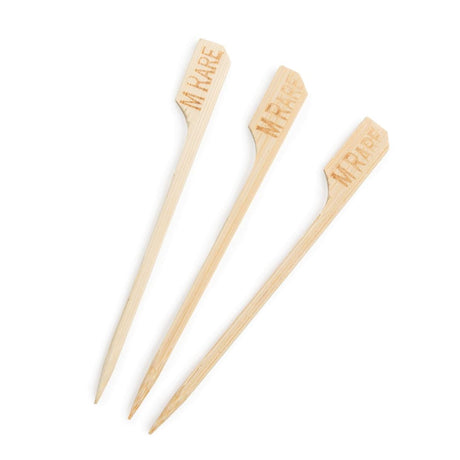 GE896 Biodegradable Bamboo Steak Markers Medium Rare (Pack of 100) JD Catering Equipment Solutions Ltd
