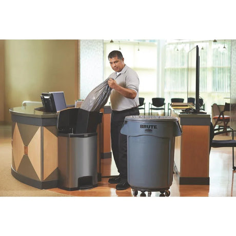 GE938 Rubbermaid Slim Jim Front Step on Pedal Bin Stainless Steel 50Ltr - JD Catering Equipment Solutions Ltd