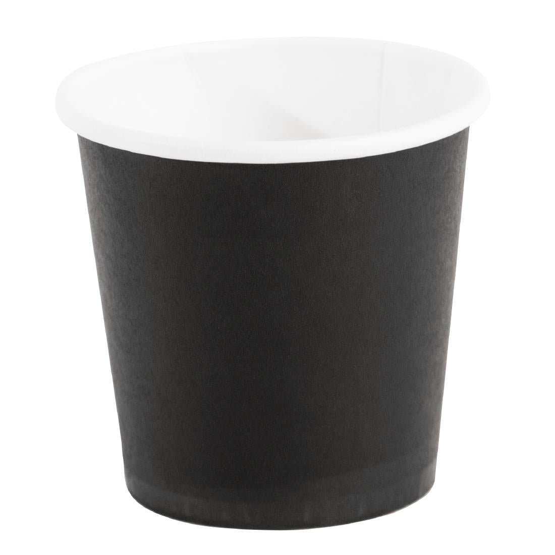 GF019 Fiesta Recyclable Espresso Cups Single Wall Black 112ml / 4oz (Pack of 50) JD Catering Equipment Solutions Ltd