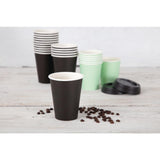 GF041 Fiesta Recyclable Coffee Cups Single Wall Black 225ml / 8oz (Pack of 50) JD Catering Equipment Solutions Ltd