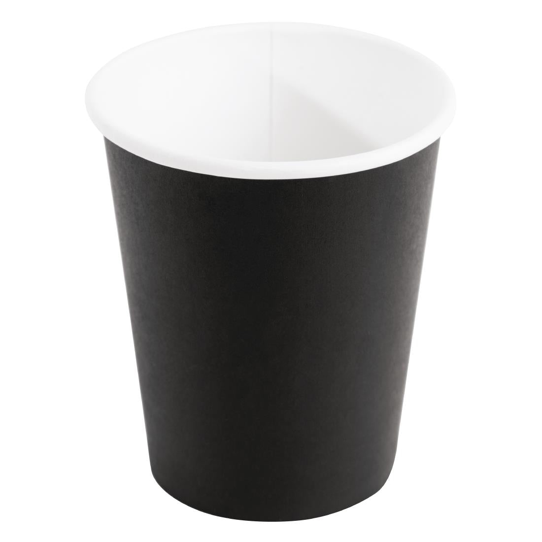 GF041 Fiesta Recyclable Coffee Cups Single Wall Black 225ml / 8oz (Pack of 50) JD Catering Equipment Solutions Ltd