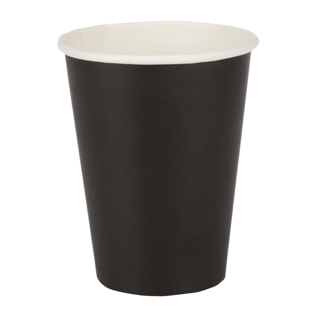 GF042 Fiesta Recyclable Coffee Cups Single Wall Black 340ml / 12oz (Pack of 1000) JD Catering Equipment Solutions Ltd
